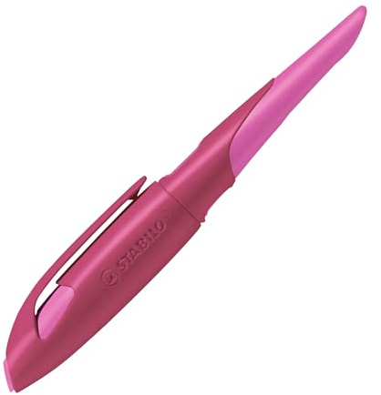 STABILO - Ergonomischer Schulfüller für Rechtshänder mit Anfänger-Feder - EASYbirdy in beere/pink - inkl. Patrone blau (löschbar) - ohne Einstellwerkzeug