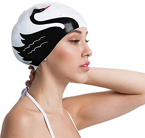 COPOZZ Erwachsene Badekappe, Unisex Wasserdicht Schwimmkappe für Herren Damen, Lange Haare Silikon Swimming Cap Bademütze für Männer Frauen
