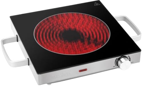 ProfiCook® Infrarot-Einzelkochplatte | Energiesparende Herdplatte | Kochfeld aus kratzfester Glaskeramik | Kochplatte Stufenlose Temperaturregelung | 2000 W | PC-EKP 1210