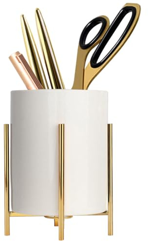 LOUIE SILNA Stiftehalter,Stifte Organizer Mit Metall,Stiftebox,für Büro, Schreibtisch Oder Arbeitszimmer Stiftebecher(12CM * 8.5CM)