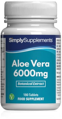 Aloe Vera 6000mg - 360 Tabletten - Geeignet für Veganer - Versorgung für 3 Monate - SimplySupplements