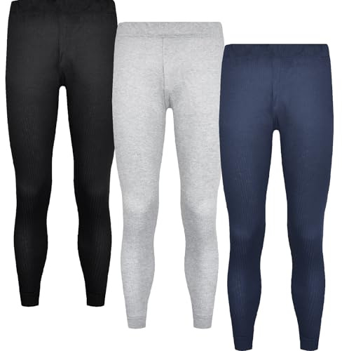 BestSale247 Herren Thermo Unterhose Lang 3er Pack Männer Long Johns Skiunterwäsche Baumwolle