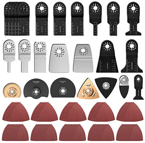 100 Stk Oszillierendes Zubehör Set Mix Multitool Sägeblätter Multifunktionswerkzeug Geeignet für Fein Multimaster Makita Einhell, aus Edelstahl