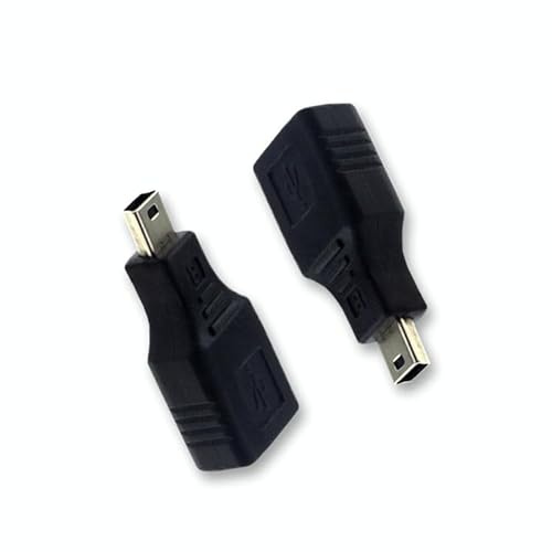 DUSTEWQ USB 2.0 Typ A zu Mini USB 5-poliger Typ B Mutter/Mann Adapter - schwarz (2-Pack)