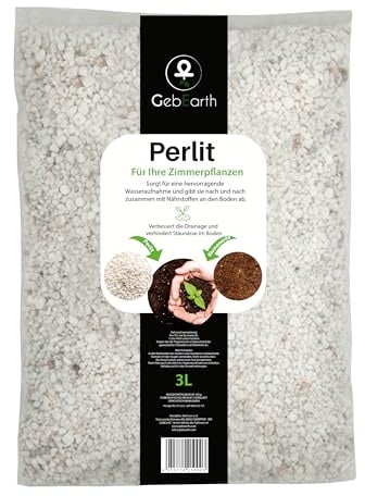 GebEarth® | Perlite für Pflanzen 3L | Körnung 2-6 mm | Verbessert die Wasserdrainage | Expandierte Perlite, ideal für Sukkulenten, Orchideen, Karnivoren und andere feuchtigkeitsempfindliche Pflanzen.