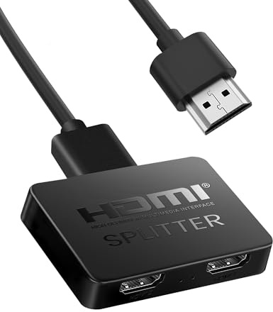 HDMI Splitter 1 in 2 Out, 4K hdmi Splitter 2 Monitore Gleichzeitig (NOT Extended Display), HDMI Verteiler 1 in2 Out mit PS3/4, HDTV (Hdmi Cable Not Included)