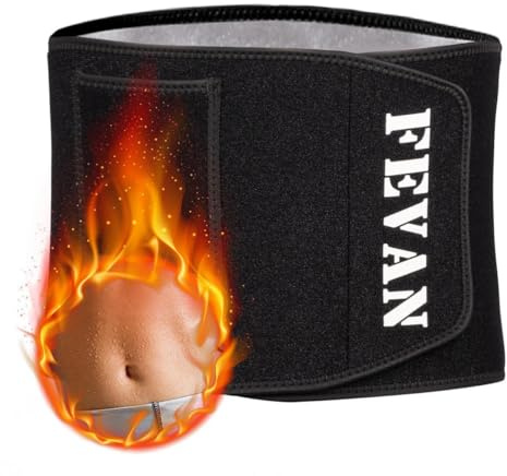 FEVAN Schlankheitsgürtel für Herren, aus Neopren, Schlankheitsgürtel für Damen und Herren, Bauchweggürtel (S/M-L/XL)