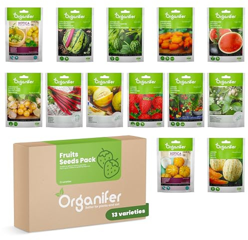 Obstsamen-Paket | Obstsamen - Obstpflanzen - Gemüsegartensamen - Wassermelonensamen - Mäusemelone - Erdbeersamen - Gurkensamen - Organifer