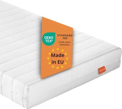 sleepling Matratze 120x200x13 cm, Komfortschaum, Härtegrad 2, Basic 30 | Komfortschaummatratze, Rollmatratze H2, Gästematratze, Made in EU, OEKO-TEX, Bezug waschbar bis 60 Grad