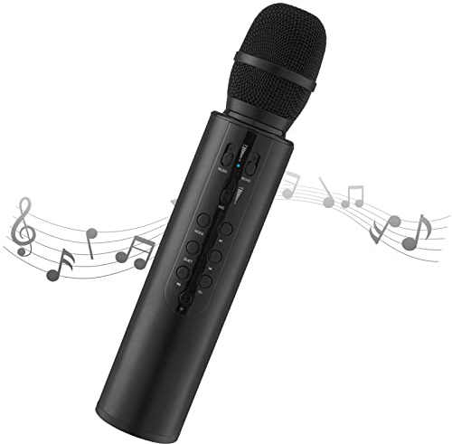 Aceshop Karaoke Drahtloses Mikrofon Tragbares Handheld-Bluetooth-Lautsprechermikrofon, Drahtlose Mikrofone Karaoke-Maschine Heim-KTV-Player Kompatibel mit Android- und iOS-Geräten für Party/Gesang