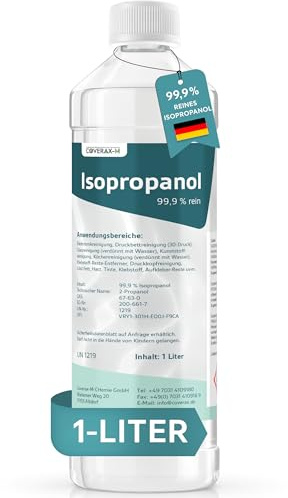 Coverax IPA – Isopropanol 1 x 1 Liter Flasche 99,9% Reinigungsalkohol für Haushalt und Industrie, rückstandsfrei, nicht leitend