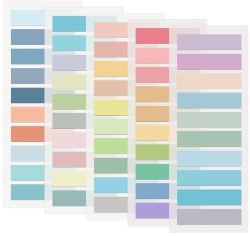 1000 Stück Haftstreifen, 5 Stile Sticky Notes Klebezettel Klein Haftmarker Index Tabs Haftnotizen Pastell Pagemarker Selbstklebend für Büro Schule Seitenmarkierung (Mehrfarbig)