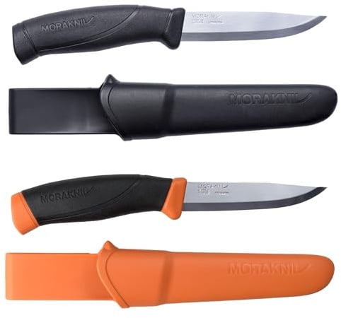 Morakniv Outdoor Messer mit Scheide - Mora Companion S - 2-Pack - Jagdmesser Feststehende Klinge aus Edelstahl - 2,5 mm - Hergestellt in Schweden - Survival Messer für Camping & Jagd