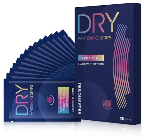 Zahnaufhellungsstreifen 28 Stück – Schonende Teeth Whitening Strips Ohne Peroxid für Empfindliche Zähne, Bleaching Stripes zur Zahnaufhellung und Zahnbleaching zu Hause, Einfache Anwendung