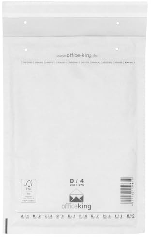 verpacking 100 Luftpolstertaschen Versandtaschen Luftpolsterumschlag D4, Innenmaß: 180 x 265mm, Weiss Versandverpackung Polsterumschläge selbstklebend geeignet für DIN B5