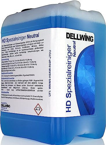 DELLWING HD Spezial 5L – Ultraschall Konzentrat zur Reinigung von Brillen, Schmuck, Gold, Münzen, Glas uvm. Löst auch hartnäckige Verschmutzungen