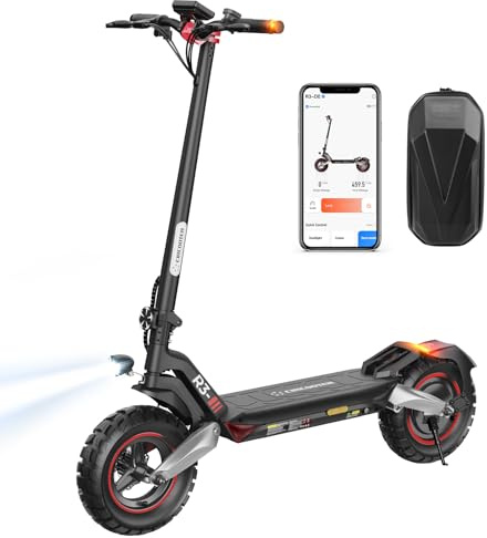 E-Bike 500W Nennmotor Elektromotorrad E Scooter mit Blinker und Straßenzulassung, 15.6AH bis 80KM Reichweite, 10 Zoll Offroad Elektro Scooter bis 150KG Tragkraft,Elektrofahrrad 500W Nennmotor