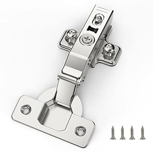 Furniware 2 Stück Schrankscharniere, Öffnungswinkel 110° mit Hydraulisch Feder Perfekte Softclose Küchenschrank Scharniere, Topf-Bohrabstand 45mm, für Küchenschrank, Schranktür, Kleiderschrank