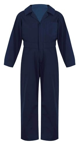 TTAO Kinder Arbeitsoverall Einteilige Blaumann Schutzanzug Jumpsuit Atmungsaktiv Frühling Herbst Junior Rallyekombi Freizeitanzug Größe 110-176