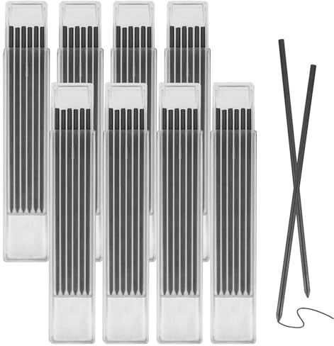 CTYUEYUN Bleistiftminen für Zimmermannsbleistift, 2.8mm, 48 Stück, Schwarz | Tieflochmarker Minen, Wasserdicht, Solid Deep Hole Für Zimmerei Skizzen Schreiben, Architekt Zeichnen Skizzen