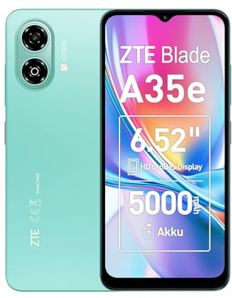 ZTE Blade A35e, Android-Handy，Smartphone ohne Vertrag: 2GB+64GB Speicher, Grün, 5000 mAh Batterie & 6.52 HD+Display