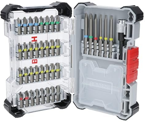 Bosch 40x Extra Hard Schrauberbit-Set, 40‑tlg. | 197 x 110,5 mm, Professional Zubehör Schraubendreher, Bohrschrauber