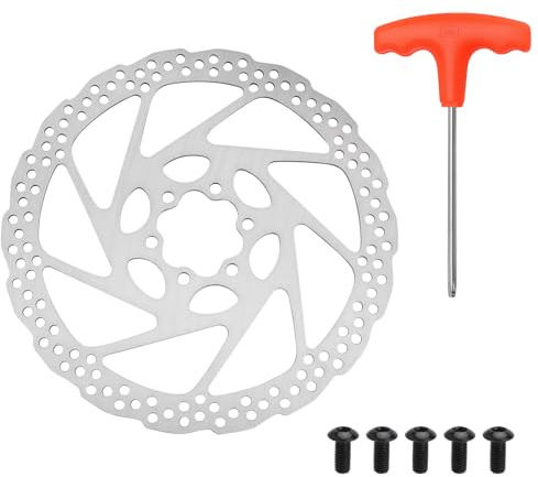 Fahrrad Bremsscheibe Set 180mm RT56 CNC Scheibenbremse Edelstahl Disc Brake mit 6 Loch & T25 Schrauben & Schlüssel Fahrrad Bremsscheiben kompatibel mit Shimano MTB Mountainbike Rennrad