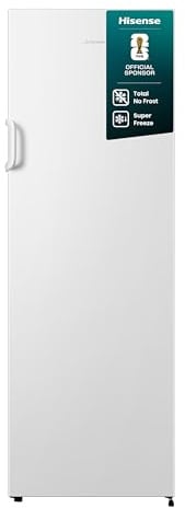 Hisense FV245N4AW2 Gefrierschrank/ TotalNoFrost/ SuperFreeze/ Türalarm/ BigBox/ 169,1 cm/ Gefrierteil 194 l/ 41 dB/ 219 kWh/ Jahr/ Inox-Look, Weiß