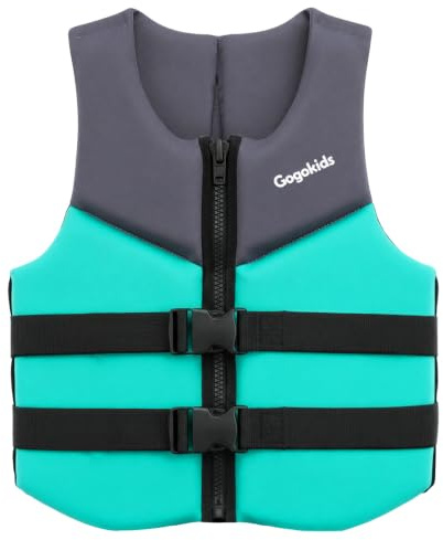 Gogokids Junior Schwimmweste 30-50kg, Verstellbare Schwimmhilfen Jacke für Teens & Jugendliche, Neopren Schwimmweste mit Auftrieb Leichte Weste für Kajak, Paddelboard & Schwimmbad, 6-11 Jahre