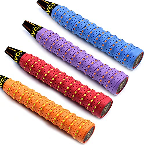 Hayaww 4 Pcs Badminton SchläGer Griff Griffband Anti-Rutsch Grip Overgrip | SchweißAbsorbierend,Rutschfest,Atmungsaktiv,FüR TennisschläGer/Badminton SchläGer/Golfstange/Baseball/Tennis-Squash-SchläGer