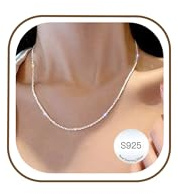 Avotto S925 Silber Ketten Damen 2mm Kette Silber Halskette Silver Chain for Women