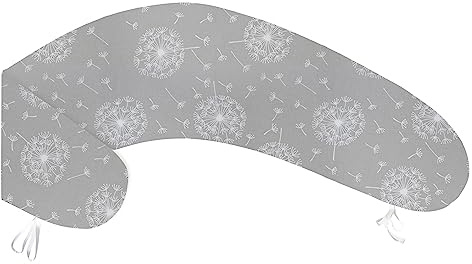 Amilian Stillkissenbezug - Stillkissen Bezug 170 cm - Bezug Stillkissen - Bezug für Stillkissen - Ersatzbezug für Stillkissen - Pregnancy Pillow Cover - Schwangerschaftskissenbezug - Grau