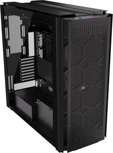 Corsair 9000D RGB Airflow Super Full-Tower-PC-Gehäuse – Geräumige Innenraum – InfiniRail™-Lüfterhalterungssystem – Keine Ventilatoren Inbegriffen – iCUE LINK-System-Hub Inbegriffen – Schwarz
