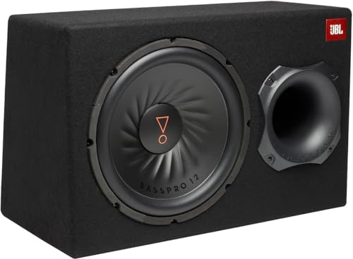 JBL BassPro 12 Aktiv Subwoofer Auto Set - Bassreflex Woofer JBL box groß 30 cm, 450 Watt verstärker Auto Soundsystem und Car hifi Bassbox Gehäuse