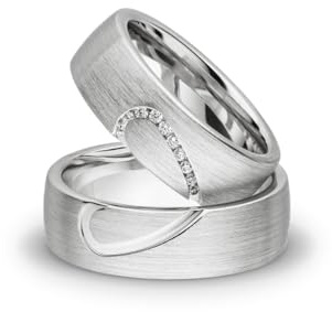 Kolibri Rings® Freundschaftsringe Silber – Herzmotiv – Handgefasst – Gratis Gravur & Etui