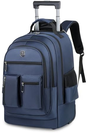 FANDARE Business Trolley Reiserucksack mit Rollen Handgepäck Koffer Groß Rolling 15.6 Zoll Laptop Rucksack Reisetasche mit Rädern Herren Laptoptasche Reisekoffer Aaktenkoffer für Schule Arbeit