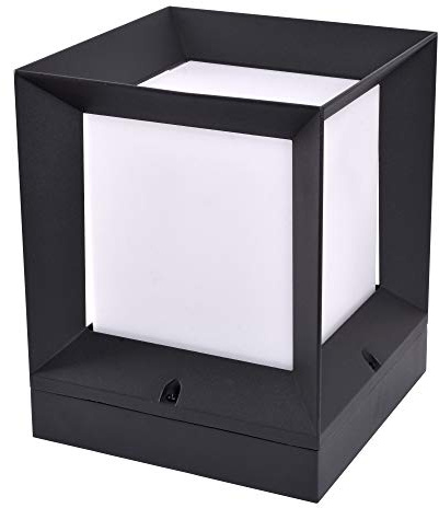 max K O M F O R T Kubische Aussenlampe E27 Sockelleuchte Pfostenleuchte Pfeilerleuchte Aussenleuchte Standleuchte Wegeleuchte Gartenlampe würfelförmig PAX 1425B Anthrazit (220x270x220mm)