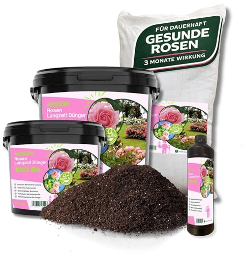 Rodopi Bio Rosendünger 7 Kg – Organischer Langzeitdünger 7-3-8 mit Eisen – 3 Monate Wirkung