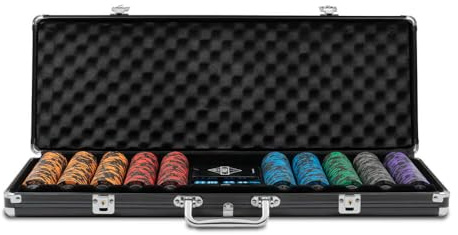 Home Deluxe - Pokerkoffer NO Limit - hochwertiger Aluminiumkoffer, Wasserfeste Karten, 500 Pokerchips inkl. Small- & Big Blind Button I Pokerset Pokerchips Pokerdeck