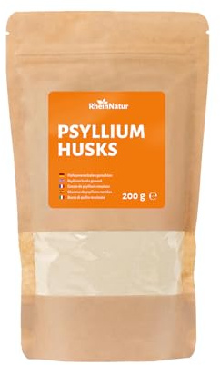 RheinNatur Flohsamenschalen 200 g - Fein gemahlenes Pulver - Reich an Ballaststoffen, ideal zum Backen