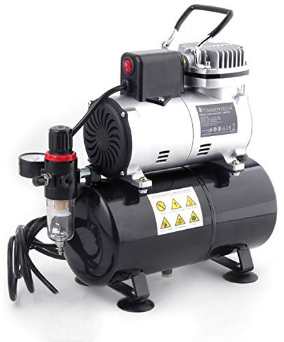 Timbertech Professional Kolbenöl ohne ruhige Airbrush-Kompressor mit Kühllüfter ABPST08 für Hobby, Tätowierung, Nagel usw.