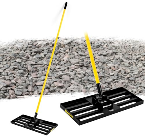 BlumeTrec Rasen-Nivellierungsrechen, 2,13m, 76 x 25cm, Nivellierwerkzeug, robust, müheloses Rasen-Nivellierwerkzeug, Stahlgriff, Rasennivellierer für Hof, Garten, Golfplatz, einfache Ebene