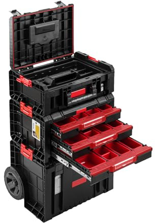 PAFEN Rollende Werkstatt Werkstattschublade - Premium Werkzeugtrolley - Werkzeugkasten auf Rädern 445 x 375 x 755 mm Sehr stabil Chemikalienbeständig Werkstattwagen