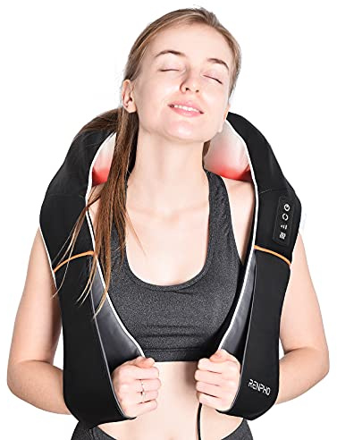 RENPHO Nackenmassagegerät, Shiatsu Massagegerät Nacken, Schulter, Rücken | mit Tiefenmassage, Wärme, während verspannte Muskeln entspannt werden,3 Intensitätsstufen,zu Hause,Büro, Geschenke für Männer
