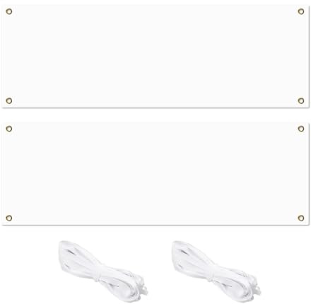2 Set Groß Leeres Banner 180x60cm, Selbstgestaltbar Weißes, Zum Bemalen, Personalisiert für Partyfeiern, Jugendweihe, Geburtstag