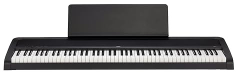 KORG B2 Digitalpiano, Keyboard, E-Piano (mit Notenpult, Dämpferpedal und Lernsoftware zum Üben zuhause), USB Midi/Audio-Anschlüsse, 88 Tasten, schwarz