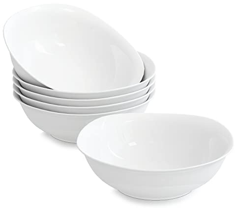 MALACASA, Serie Elisa, 6 teilig Set Porzellan 6,7" Schalen Müslischüssel Salatschüsseln Dessertschälchen für 6 Personen