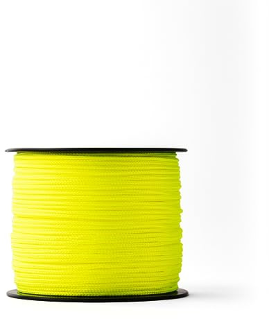 SNURO Nylonseil (2mm, 100M, Gelb) - Robustes Maurerschnur fluoreszierend für Jede Anwendung - Witterungsbeständiges Seil ideal zum Befestigen - Bruchkraft 95kg