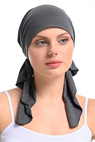 Vorgebundenes Bambus Bandana – Chemo Kopfbedeckung für Damen | Chemo-Bandana bei Haarausfall, vorgebunden und sofort tragbar, aus Bambus & Baumwolle für empfindliche Kopfhaut