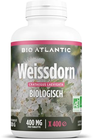 Bio Weissdorn 1200 mg pro Tag - Hawthorn - 400 tabletten | Premium Naturprodukt & Rein pflanzlich